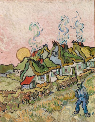 Huizen en Figuur door Vincent van Gogh